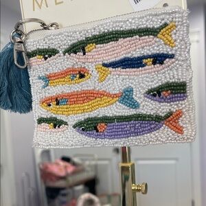 Sol and Mer Beaded Fish Coin Pouch NWT